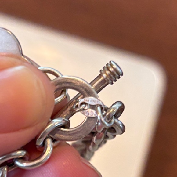 Sterling silver Tiffany style toggle heart necklace - Picture 3 of 3